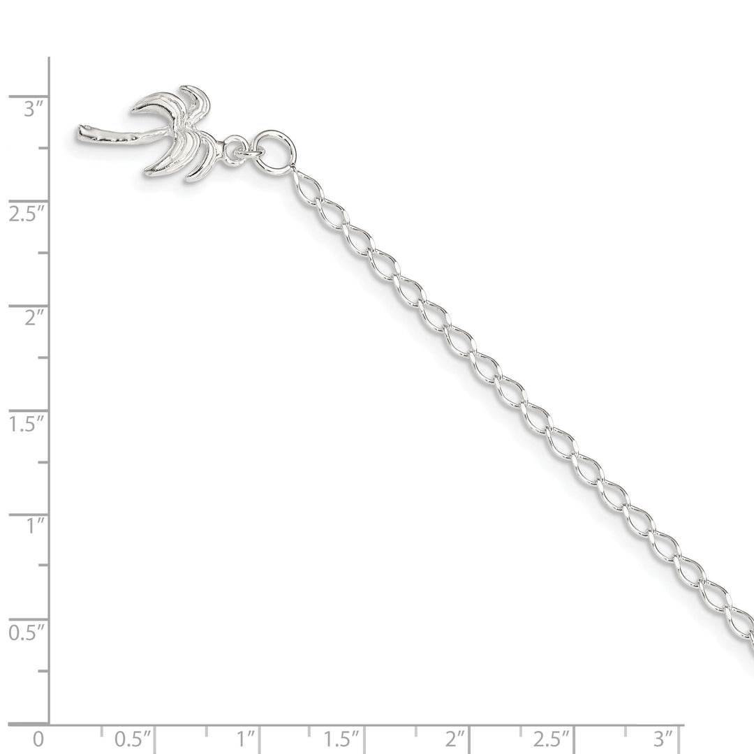 Sterling Silver Palm Tree Anklet