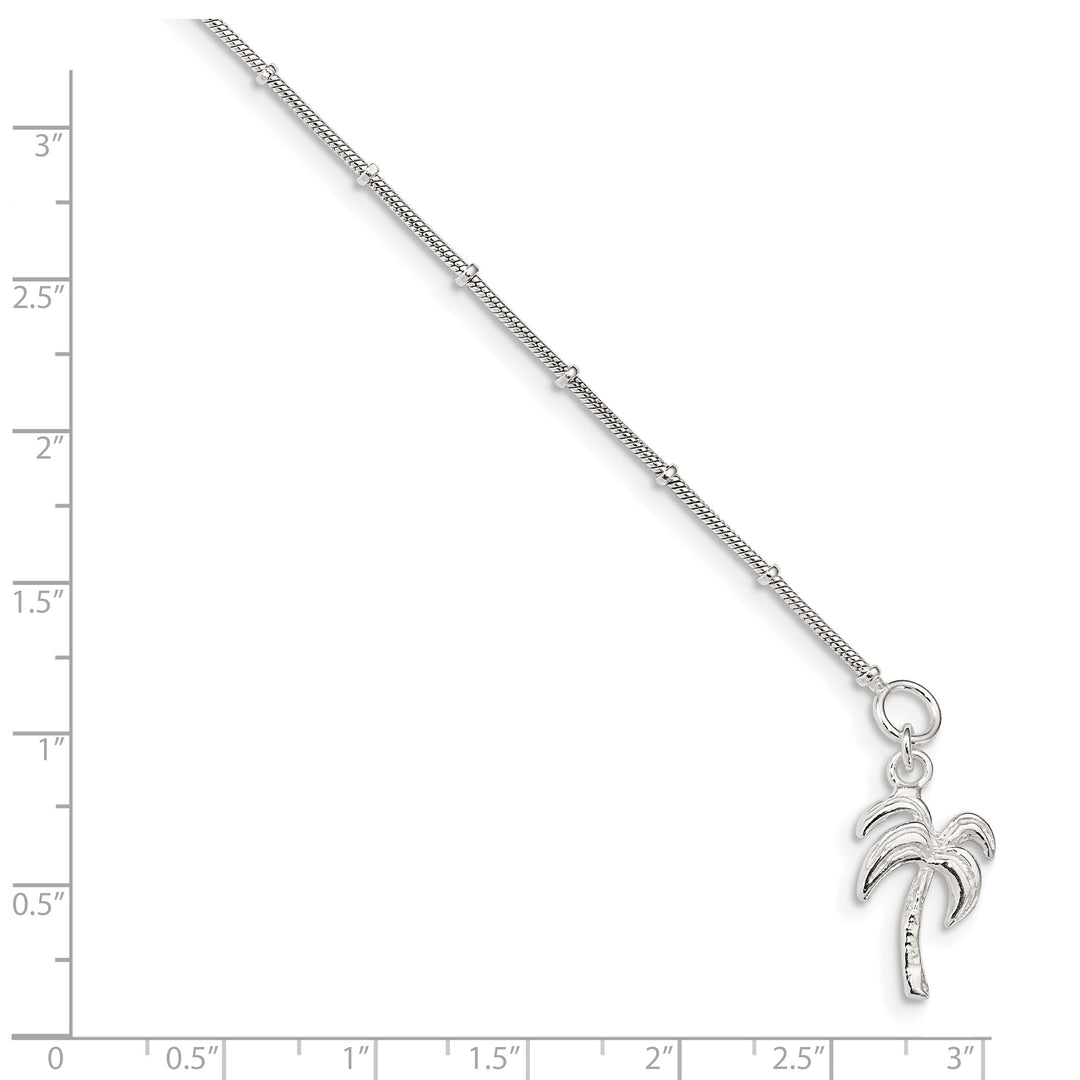 Sterling Silver Palm Tree Anklet