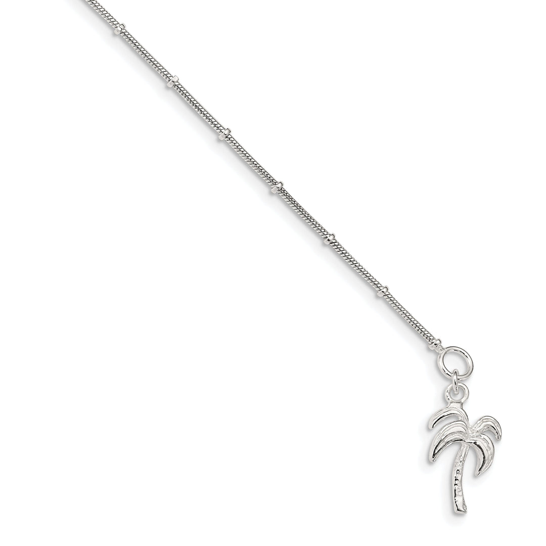 Sterling Silver Palm Tree Anklet