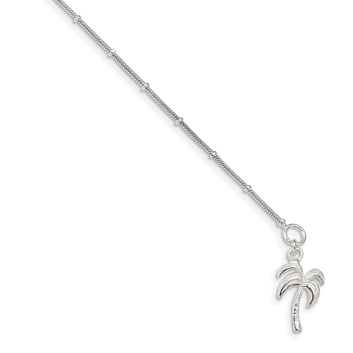 Sterling Silver Palm Tree Anklet