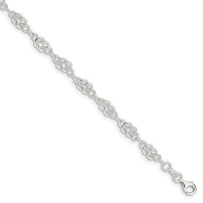 Sterling Silver 9inch Solid Fancy Knot-Link Anklet at $ 44.81 only from Jewelryshopping.com