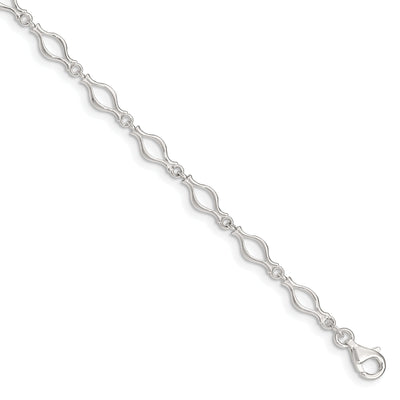 Sterling Silver 9inch Solid Fancy Link Anklet at $ 35.72 only from Jewelryshopping.com