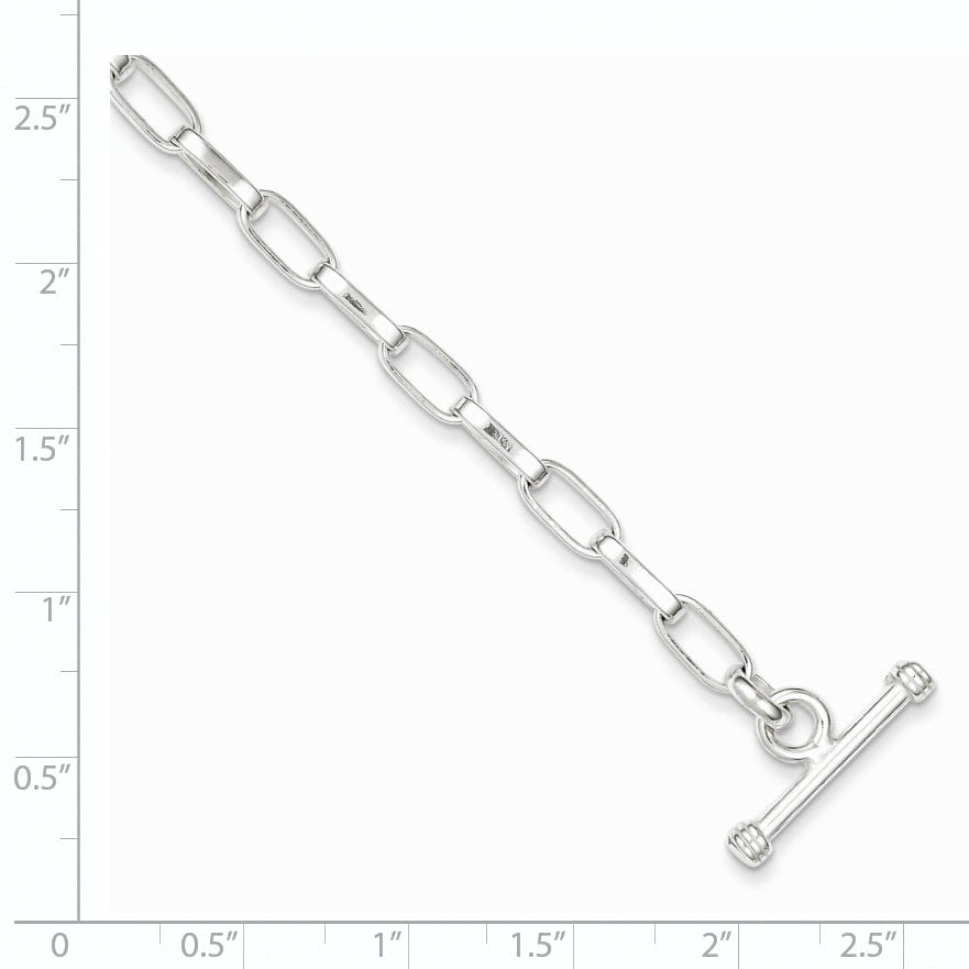 Sterling Silver Fancy Link Toggle Bracelet