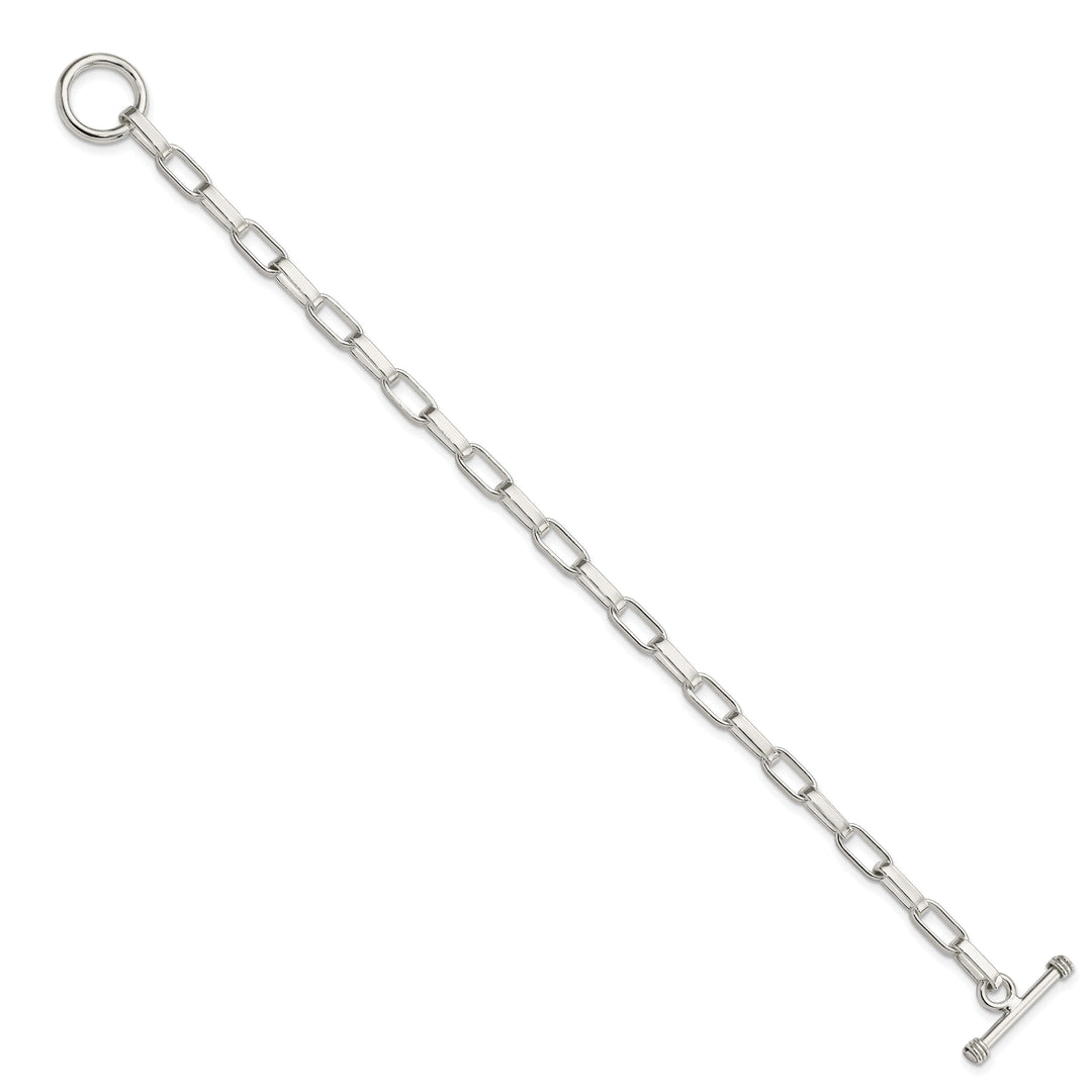 Sterling Silver Fancy Link Toggle Bracelet