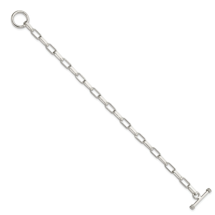 Sterling Silver Fancy Link Toggle Bracelet