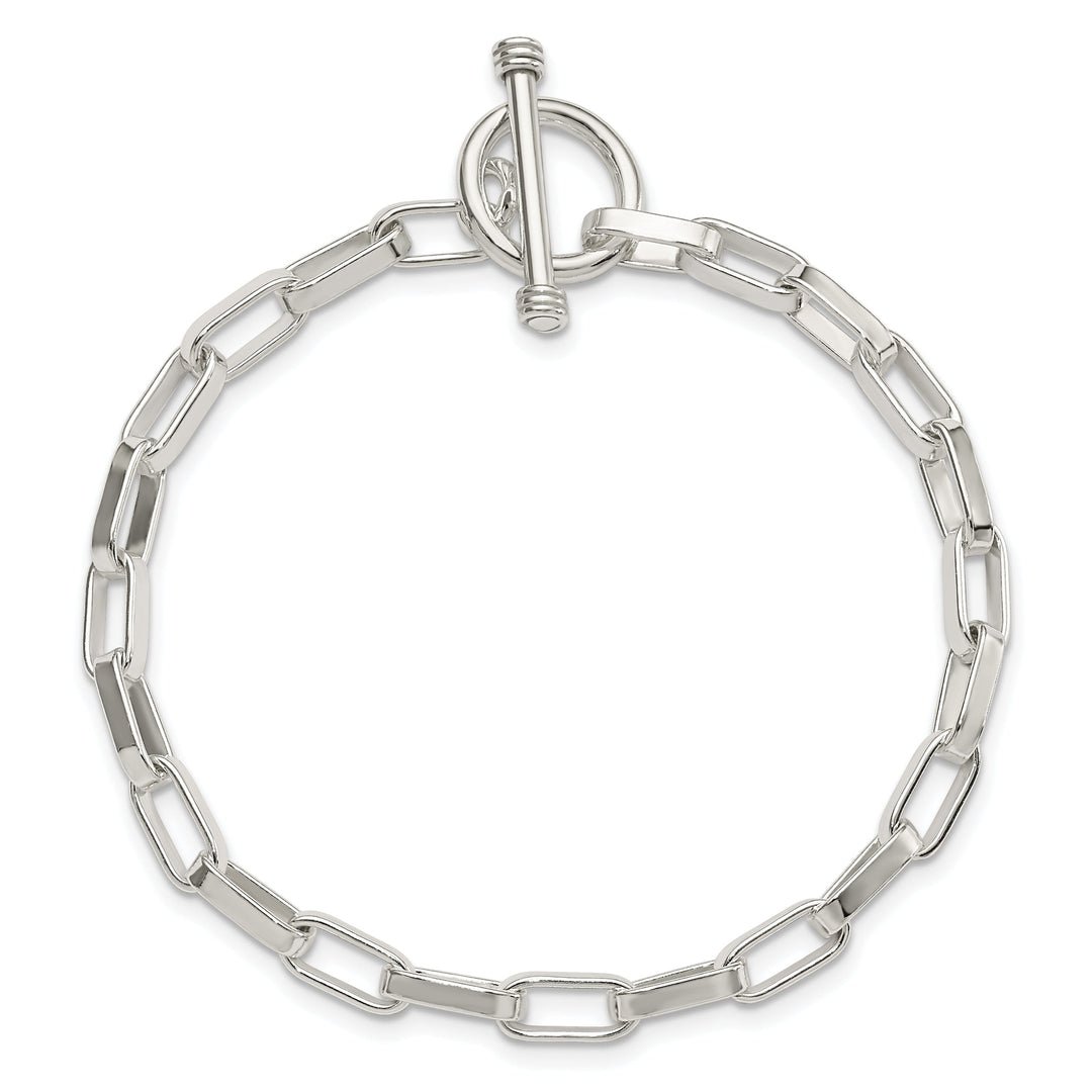 Sterling Silver Fancy Link Toggle Bracelet