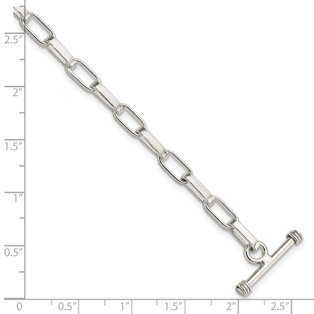 Sterling Silver Fancy Link Toggle Bracelet