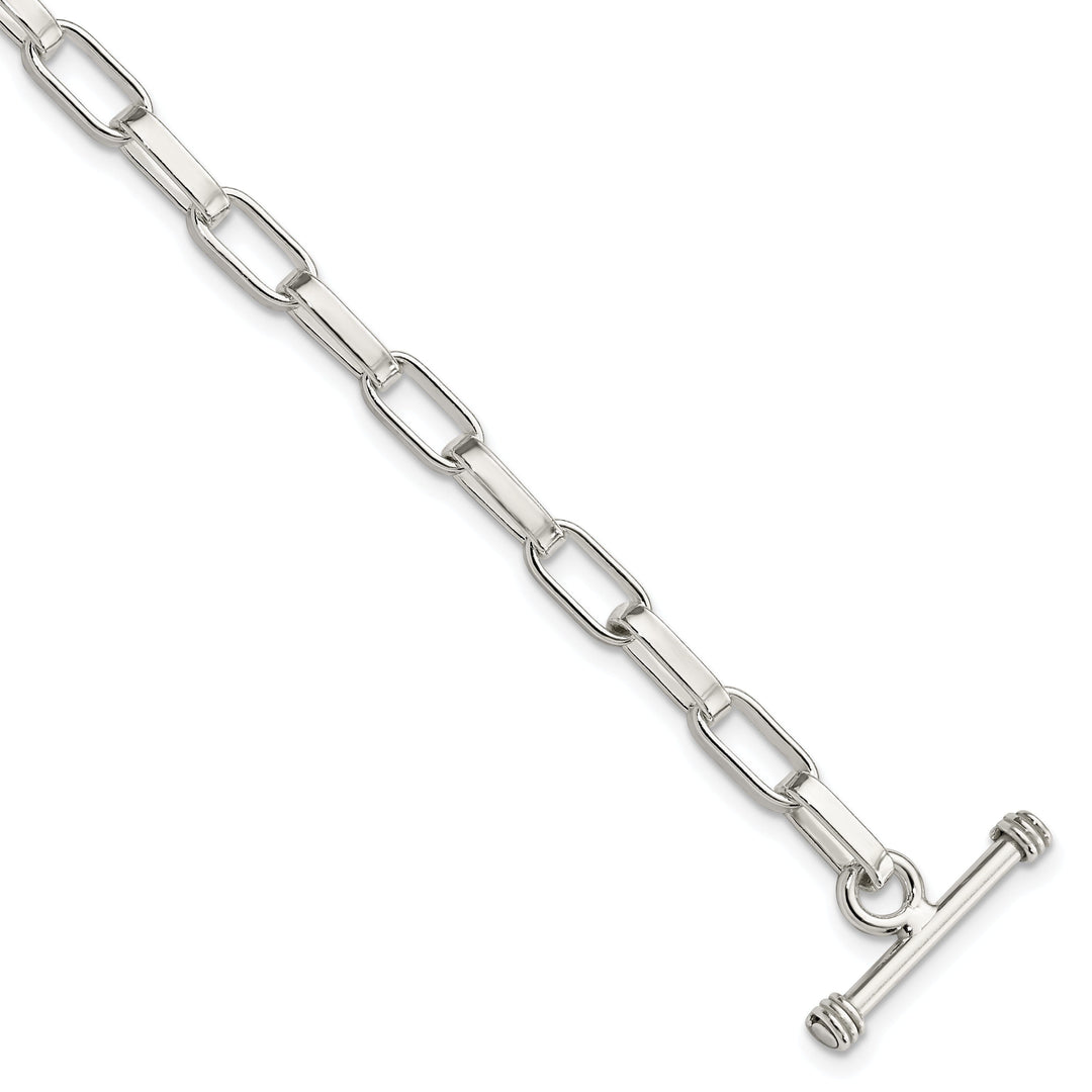 Sterling Silver Fancy Link Toggle Bracelet