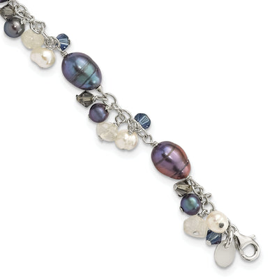 Silver Crystal Fresh Water Pearl Bracelet at $ 75.52 only from Jewelryshopping.com