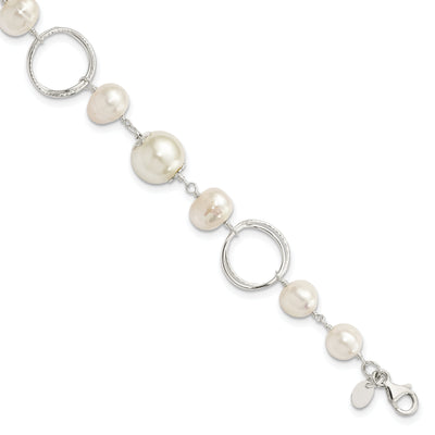 Silver Polished Fresh Water Pearl Bracelet at $ 65.23 only from Jewelryshopping.com