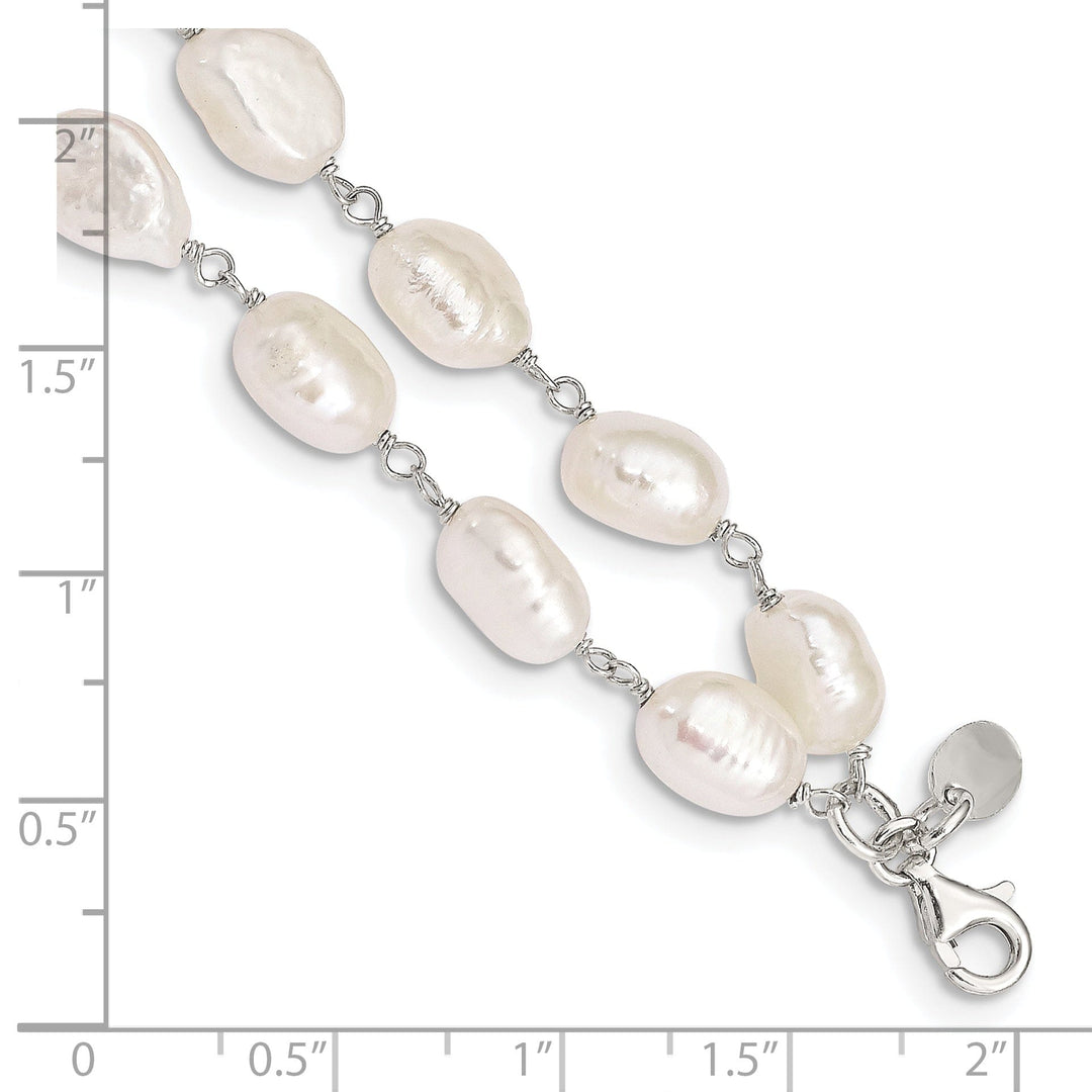Silver 2-Strand Fresh Water Pearl Bracelet