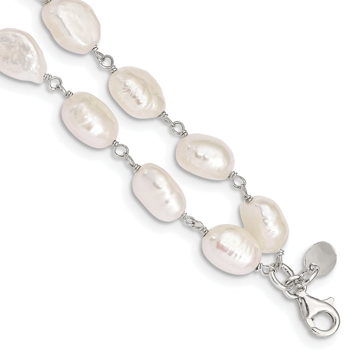 Silver 2-Strand Fresh Water Pearl Bracelet