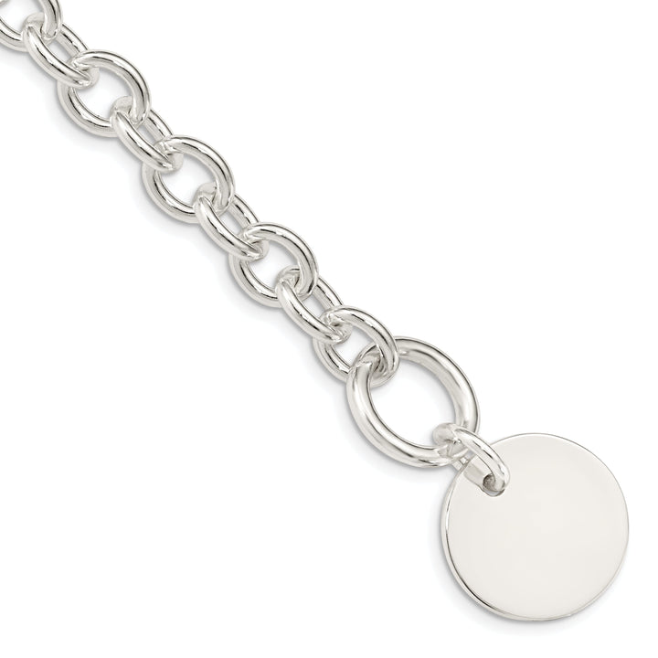 SS Circular Disc on Fancy Link Bracelet