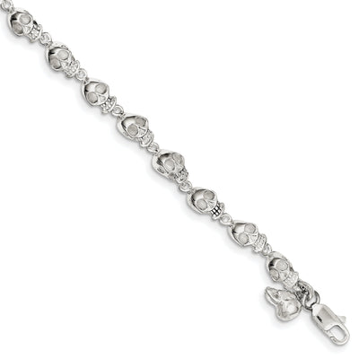 Sterling Silver Skull Bracelet Lobster Clasp at $ 103.55 only from Jewelryshopping.com