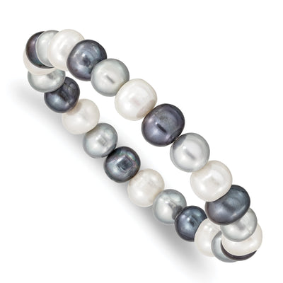 Fresh Water White Platinum Black Pearl Bracelet at $ 31.67 only from Jewelryshopping.com