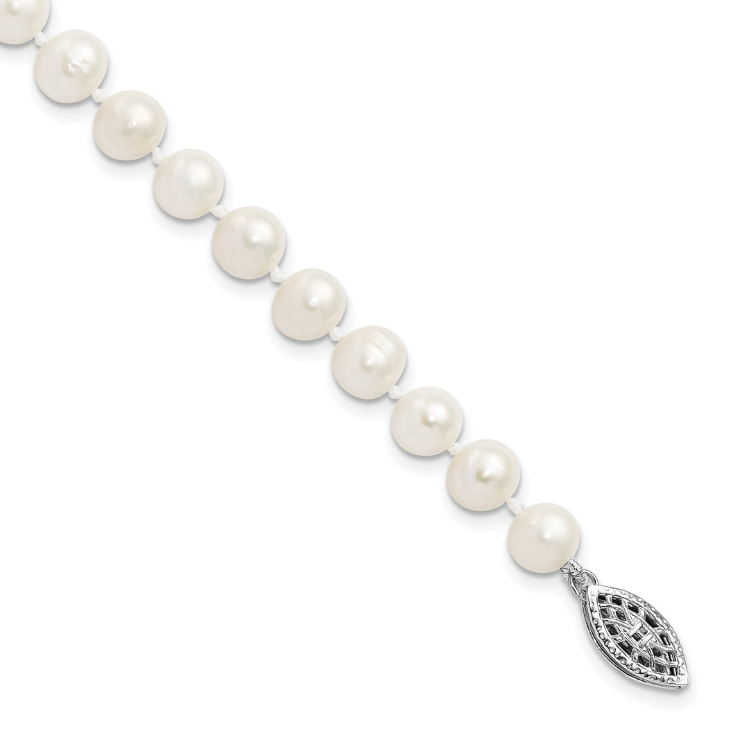 Sterling Silver White Freshwater Pearl Bracelet