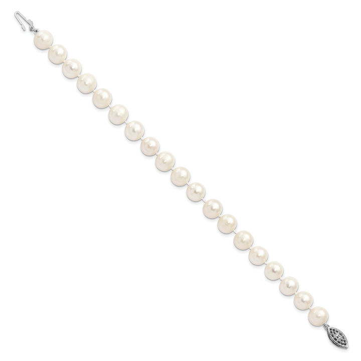 Silver White Freshwater Cultured Pearl Bracelet