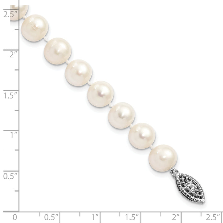 Silver White Freshwater Cultured Pearl Bracelet