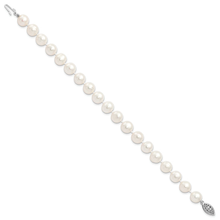 Silver White Freshwater Cultured Pearl Bracelet