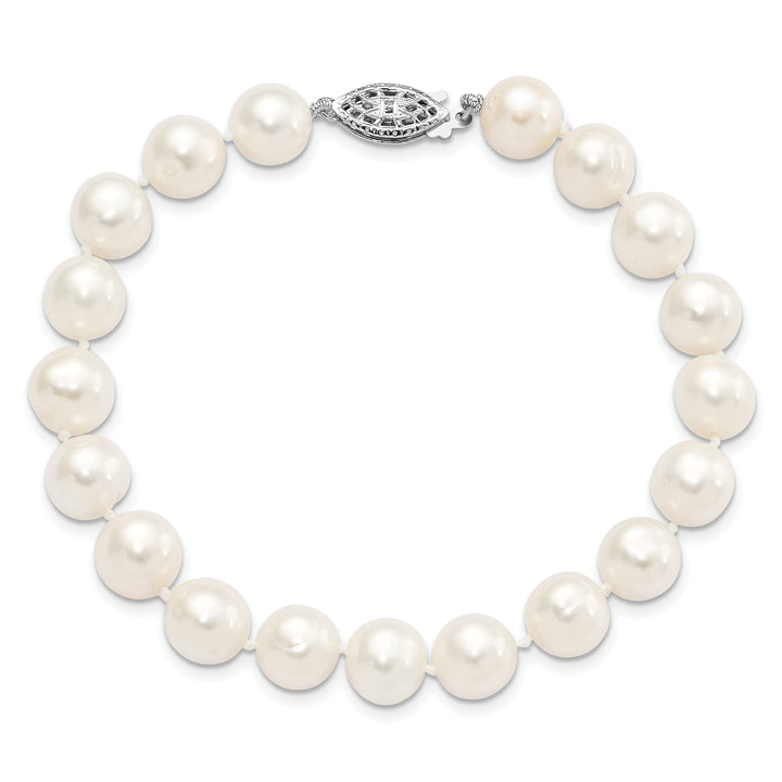 Silver White Freshwater Cultured Pearl Bracelet