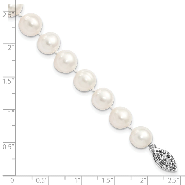 Silver White Freshwater Cultured Pearl Bracelet