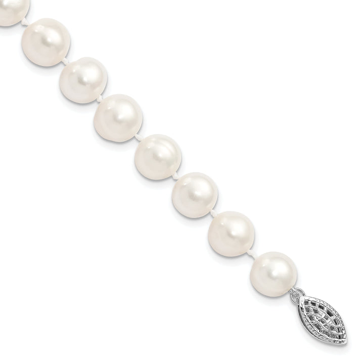 Silver White Freshwater Cultured Pearl Bracelet