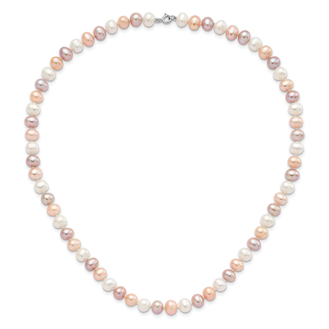 White Pink Pearl Necklace Bracelet Earring Set