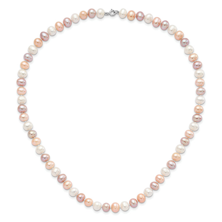 White Pink Pearl Necklace Bracelet Earring Set