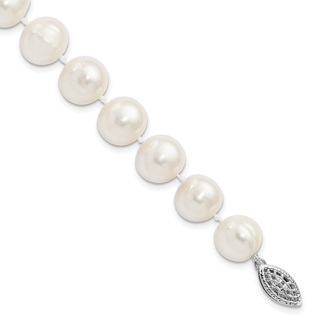 Silver White Freshwater Cultured Pearl Bracelet