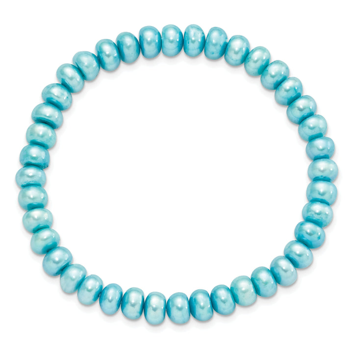 Fresh Water 6-7mm Teal Pearl Stretch Bracelet