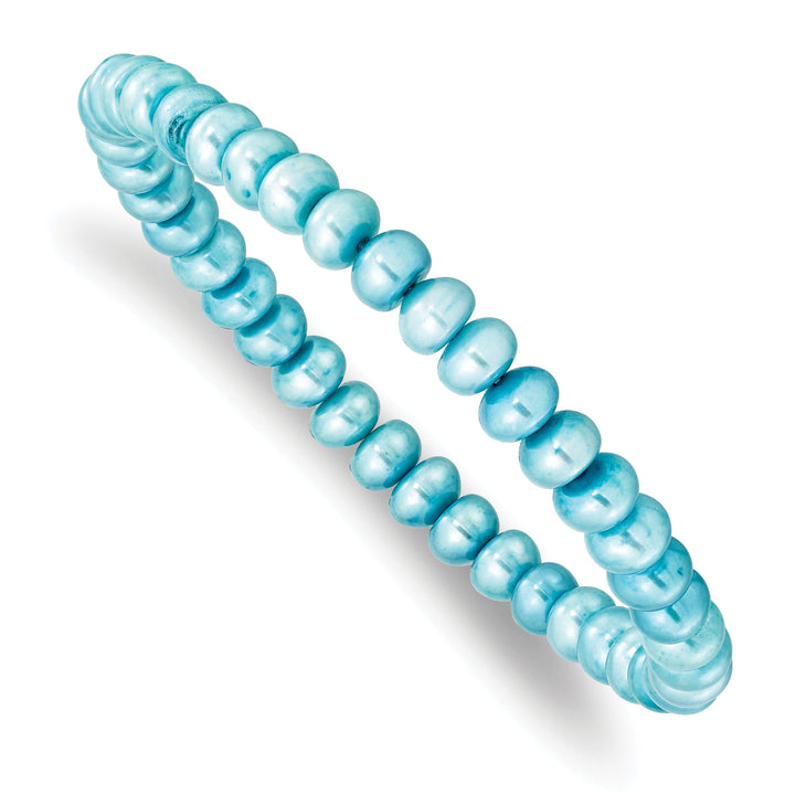 Fresh Water 6-7mm Teal Pearl Stretch Bracelet