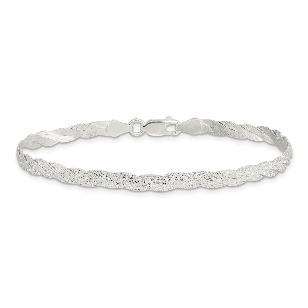 Silver Fancy Reversible Braided Bracelet