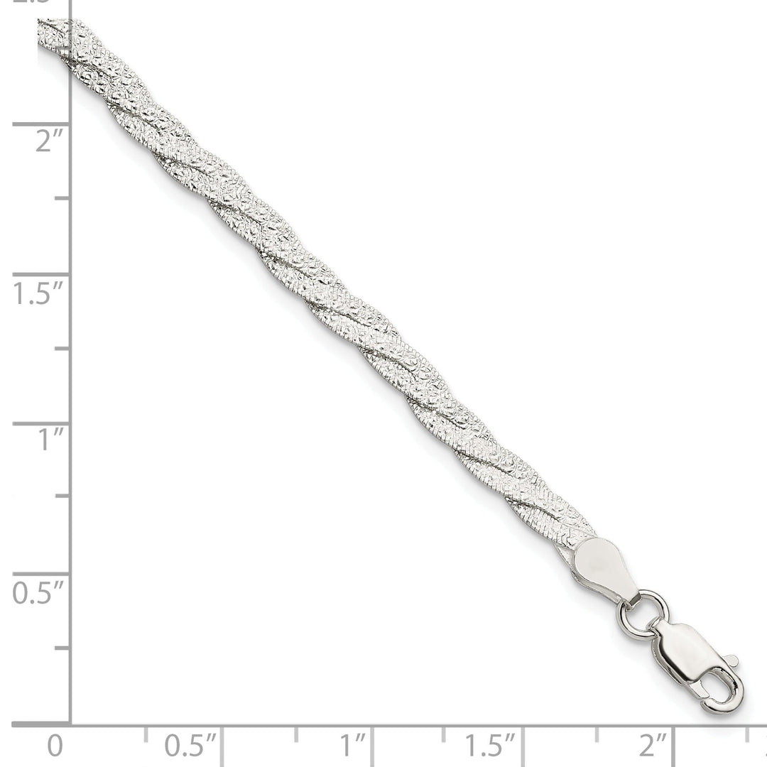 Silver Fancy Reversible Braided Bracelet