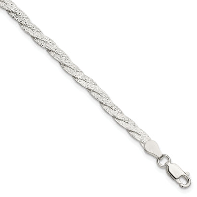 Silver Fancy Reversible Braided Bracelet at $ 22.72 only from Jewelryshopping.com