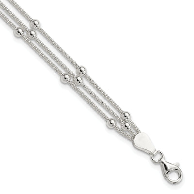 Sterling Silver Polished Finish Beaded Bracelet at $ 35.97 only from Jewelryshopping.com