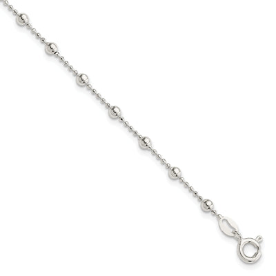 Sterling Silver Polished Finish Beaded Bracelet at $ 12.98 only from Jewelryshopping.com