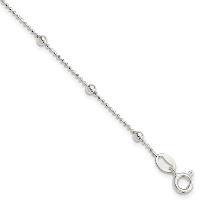 Sterling Silver Polished Finish Beaded Bracelet at $ 11.38 only from Jewelryshopping.com