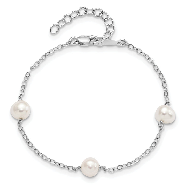 Silver Fresh Water Pearl 5.5-inch Bracelet