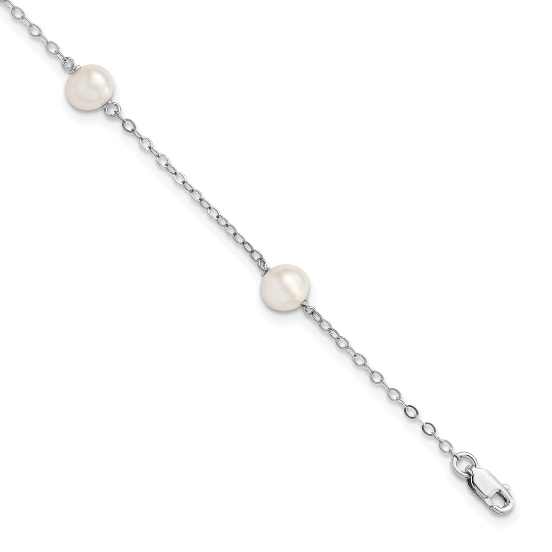 Silver Fresh Water Pearl 5.5-inch Bracelet