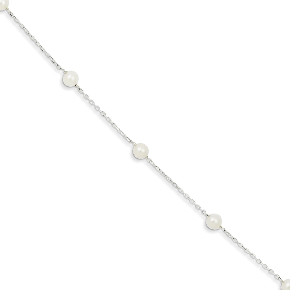 Silver Fresh Water Pearl 5.5-inch Bracelet