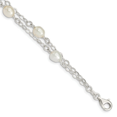 Silver 2 Strand Fresh Water Pearl Bracelet at $ 44.63 only from Jewelryshopping.com