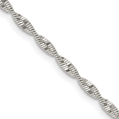 Silver 2.00-mm Twisted Herringbone Chain at $ 11.95 only from Jewelryshopping.com