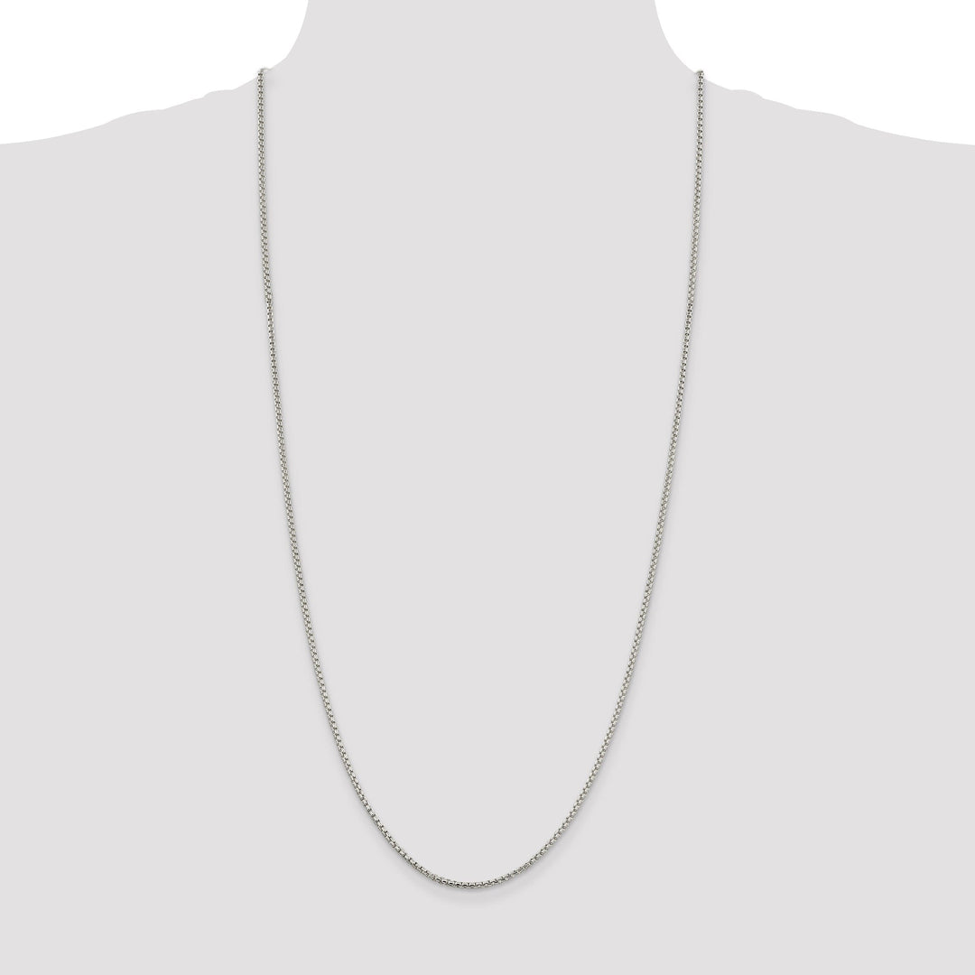 Silver Polished 2.00-mm Half Round Box Chain