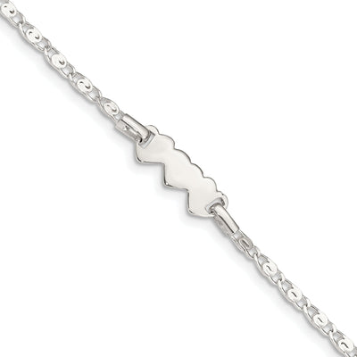 Silver Heart Baby Engraveable ID Bracelet