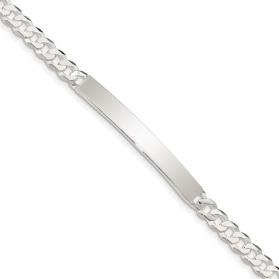 Silver Polished Curb Link ID 7.50 inch Bracelet at $ 38.48 only from Jewelryshopping.com