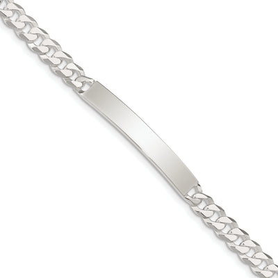 Silver Polished Curb Link ID 8.50 inch Bracelet at $ 59.42 only from Jewelryshopping.com