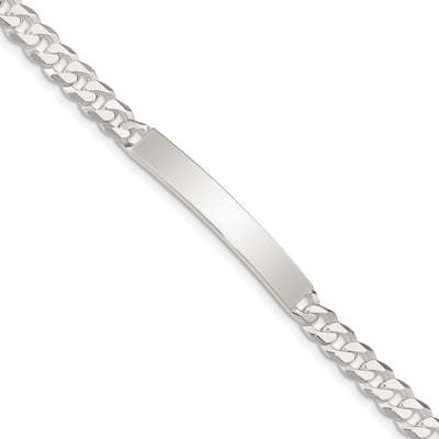 Silver Polished Curb Link ID 8.50 inch Bracelet at $ 59.42 only from Jewelryshopping.com