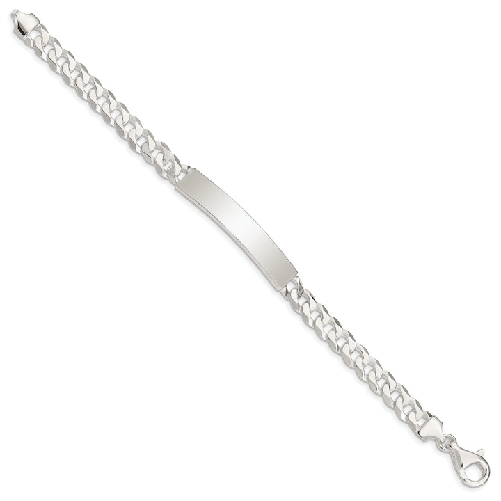 Silver Polished Curb Link ID 7.50 inch Bracelet