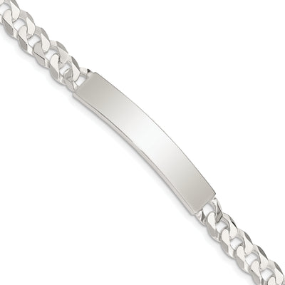 Silver Polished Curb Link ID 8.50 inch Bracelet at $ 77.92 only from Jewelryshopping.com