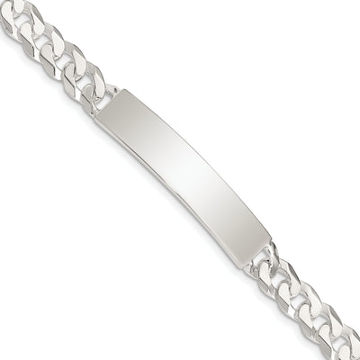 Silver Polished Curb Link ID 8.50 inch Bracelet at $ 88.86 only from Jewelryshopping.com